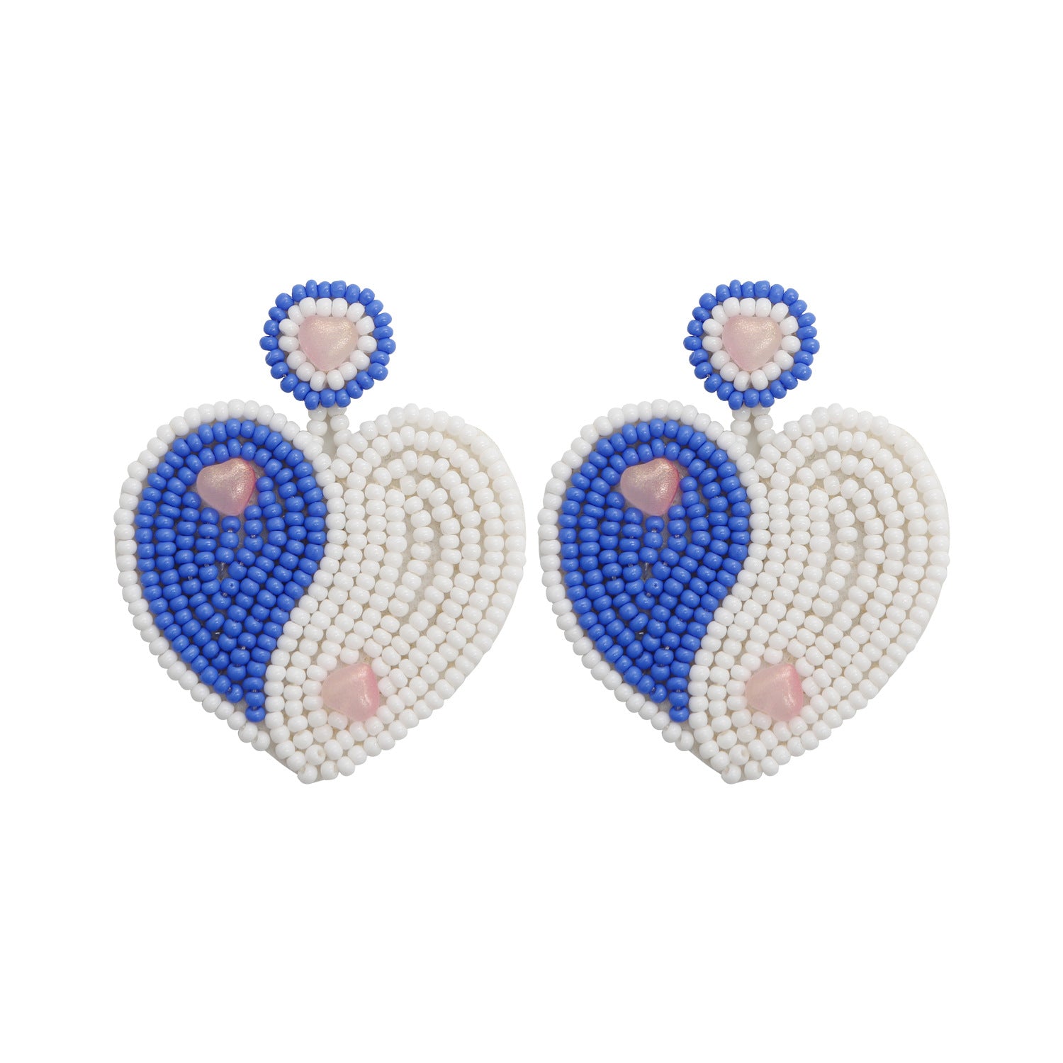 Wholesale Valentine's Day Handwoven Bohemian Heart Rice Beads Earrings